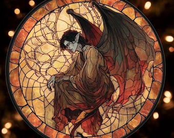 陰鬱な吸血鬼：ステンドグラス風クリスマスオーナメント - 本物の