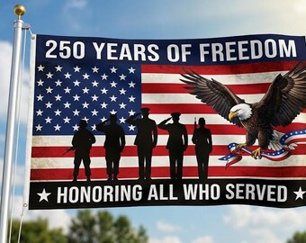 250 Jahre Freiheits-Flagge, amerikanischer Adler-veteran-Flagge, amerikanische Geschichte patroistisch