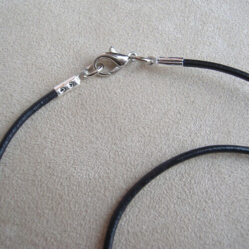 Black Genuine Leather Cord Necklace Silver/gold Clasp for Men Etsy