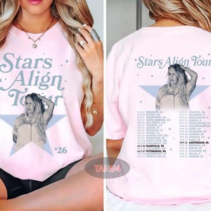 Camiseta de la gira de Freya Skye de 2026, camiseta unisex de doble cara del concierto Stars Align, camiseta gráfica vintage de Freya Skye, regalo para fans de la música pop.