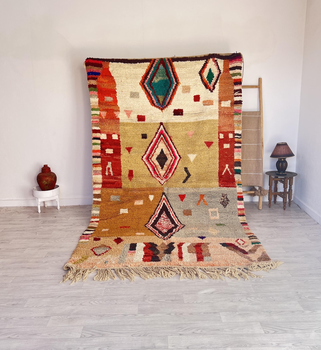 Handwoven Brown Moroccan Amazigh Rug, Authentic Berber Wool Carpet ...