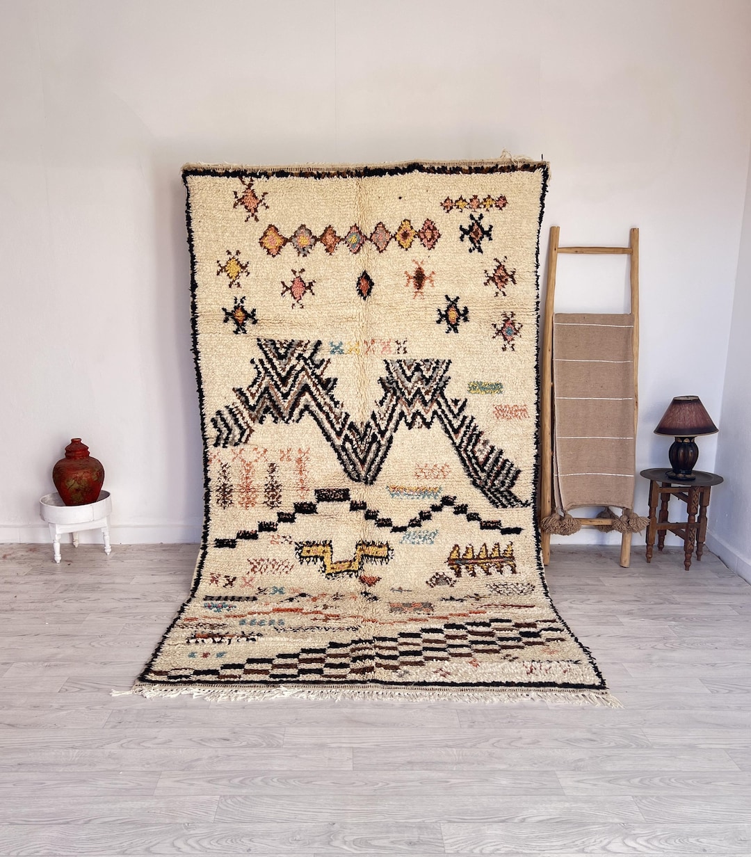 Handwoven Brown Moroccan Amazigh Rug, Authentic Berber Wool Carpet ...