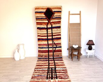 Boho Area Rug–Vintage Moroccan Style Rug-Wool Hallway Runner-Moroccan Berber Rug Runner-Berber Hallway Runner-Vintage-Style Runner