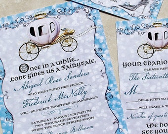 Cinderella Wedding Invitations Etsy