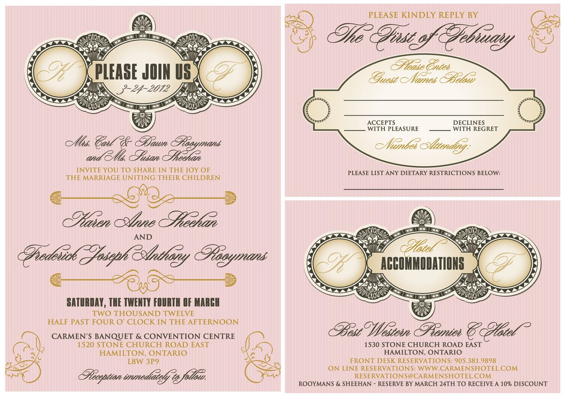 Hollywood Glam Wedding Invitation. Elegant 1920s Wedding Etsy