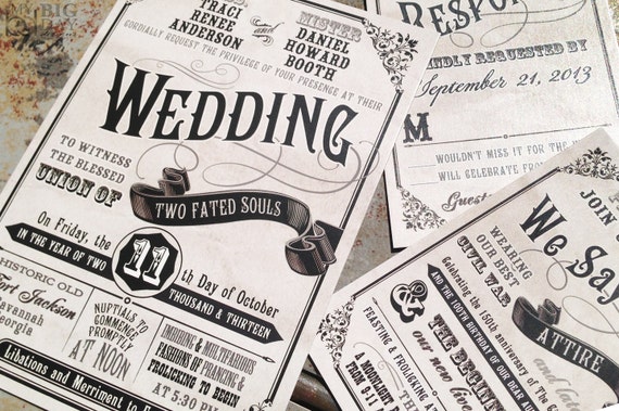 Civil Union Wedding Invitation Setboardwalk Carnival Wedding Etsy