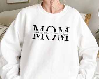Children Name Mom Sweatshirt: Custom Mother's Day Gift