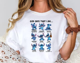 Stitch God Says I Am Shirt: Christian Kids Tee