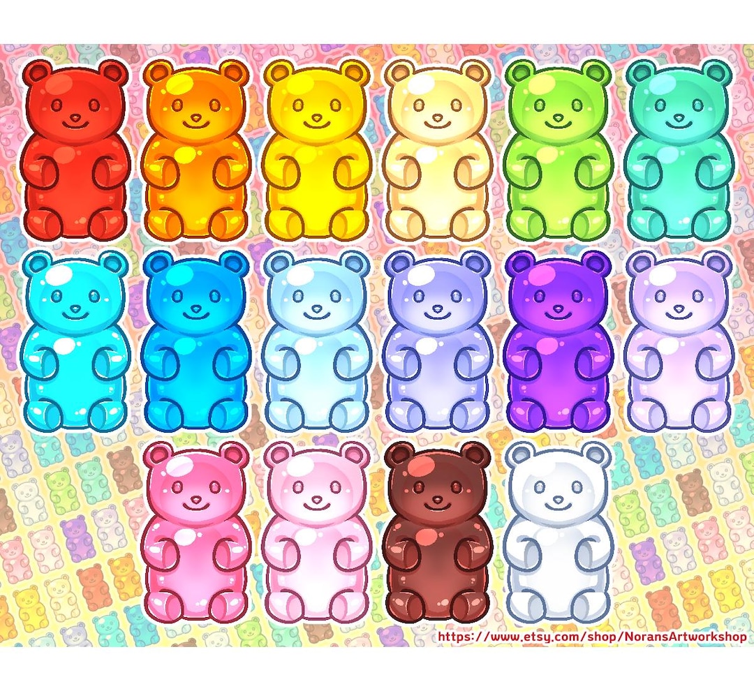 Noran's Gummy Bear 16 Colors Stock Imange - Etsy