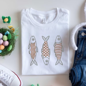 Geometric Sardine Fish Embroidery, Decorative Patterned Fish Design, Modern Machine Embroidery Digital Download