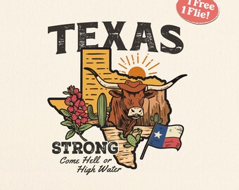 Hill Country Strong SVG, PNG, Beten für Texas, Western Sublimationsdesign, Guadalupe Fluss Clipart, Vintage Texas Flood Art digitaler Download