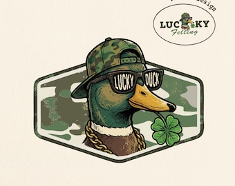 Saint Patrick Duck Camo Hunting PNG SVG, Lucky Duck PNG, Boys St Patricks Shirt, Shamrock Png, Kids St Patricks Hunter Digital Download
