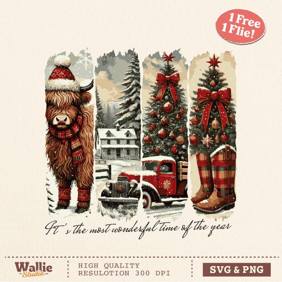 Preppy Christmas PNG SVG Retro It’s the Most Wonderful Time of the Year, Vintage Christmas png, Country kids Girly Festive Digital Download