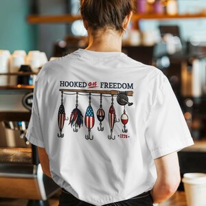 4th of July Fishing Lure PNG SVG, Patriotic Fishing Shirt Design, American Flag Fishing Graphic, Red White Blue Fisherman Digital Download image 8