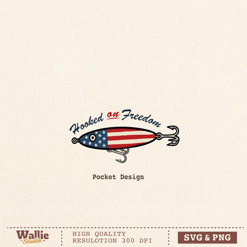 4th of July Fishing Lure PNG SVG, Patriotic Fishing Shirt Design, American Flag Fishing Graphic, Red White Blue Fisherman Digital Download image 2