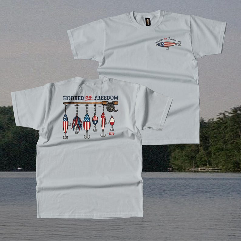 4th of July Fishing Lure PNG SVG, Patriotic Fishing Shirt Design, American Flag Fishing Graphic, Red White Blue Fisherman Digital Download image 7