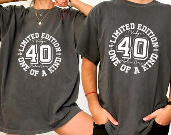 40th Birthday Retro Shirt, 1986 Birthday Comfort Color Shirt, 40 Years Bday Number Hoodie, Forties Bday Tee For Wife Or Husband