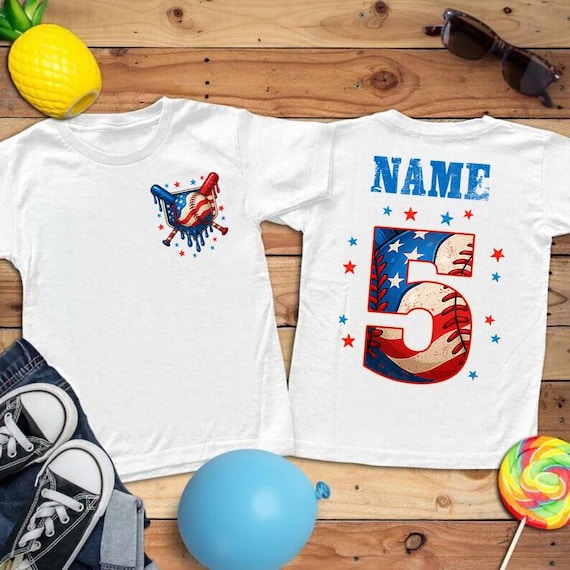 Custom Baseball America Shirt, Ice Cream Drip Baseball, American Flag Baseball Shirt, Baseball Number Letter Shirt, Memorial Day Shirt