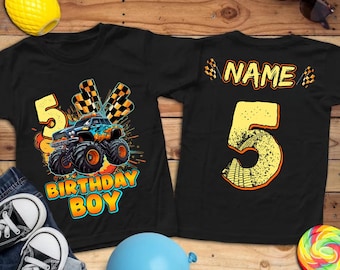 Monster Truck birthday Shirt, Car Birthday T-shirt, Custom Boy birthday shirt, Toddler Birthday Shirt, Monster trucks Shirt, Family Matching