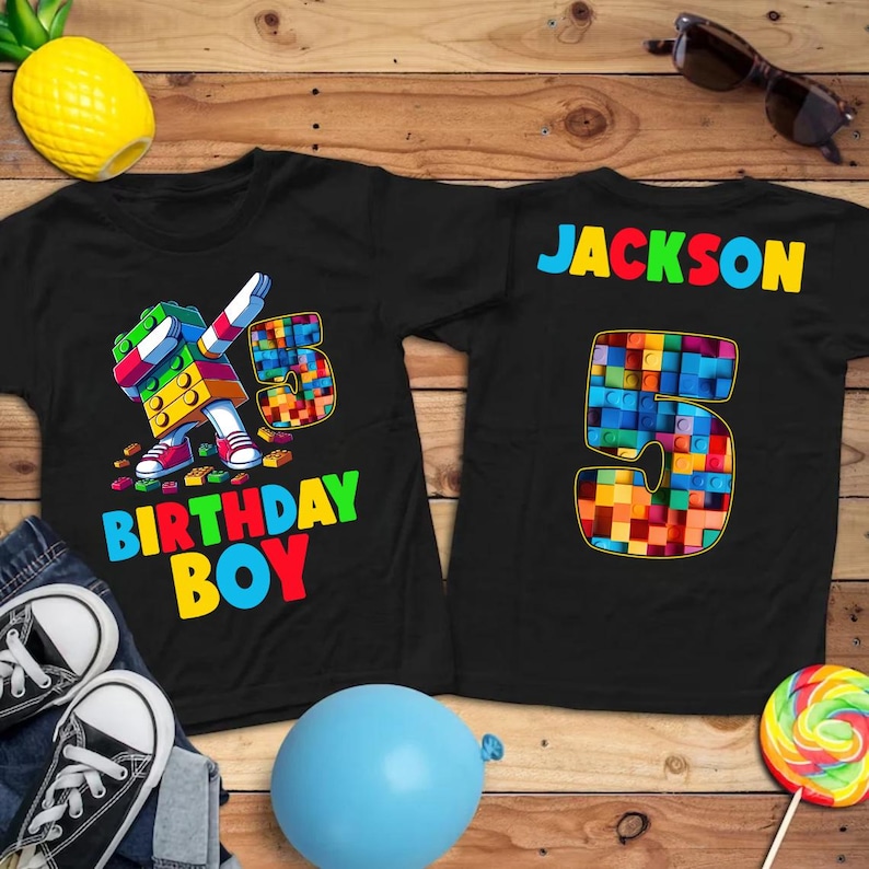 Building Blocks Birthday Shirt, Building Bricks Block Tee, Toy Birthday ...