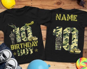 Personalised Birthday T-shirt, Birthday Shirt, Army age Shirt, Any Age Any Name, Boy birthday shirt, Personalized Desert Military Tank Shirt