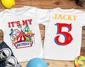 Circus Birthday Shirt, Carnival Birthday Shirt, Birthday Shirt, Matching Circus Birthday Tees, Carnival Circus Birthday outfit, Custom name