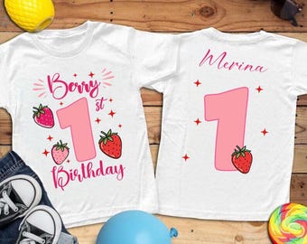 Berry 1st Birthday, Strawberry Birthday Shirt, Strawberry Theme Birthday Shirt, Sweet One Shirt, 1st Birthday Shirt,Girls 1st Birthday Shirt