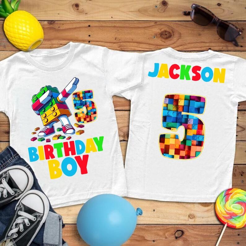 Building Blocks Birthday Shirt, Building Bricks Block Tee, Toy Birthday ...