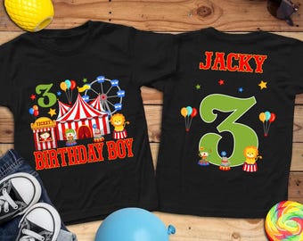 Custom Name Circus Birthday Shirt, Carnival Birthday Shirt, Birthday Shirt, Matching Circus Birthday Tees, Carnival Circus Birthday outfit