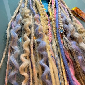 Pastel Boho Dreadlock Extensions: Braids, Curls, Beads - Fairycore Set