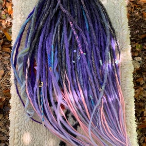 Pastel Ombré Dreadlock Extensions: Boho Festival Hair, Charms & Accents