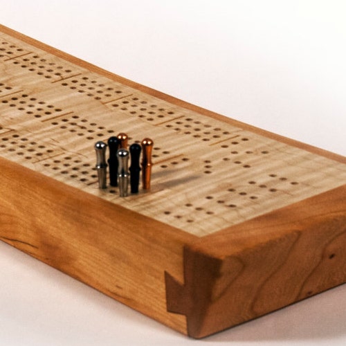 Cribbage Board With Card and Peg Storage American Walnut and Etsy