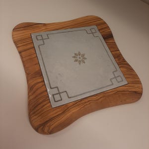 Xurise Set Di 5 Sottopentola In Legno A Forma Di Fiore Con Supporto - Sottopentola Per Piatti Caldi, Sottobicchieri Multiuso, Decorazione Cucina Naturale