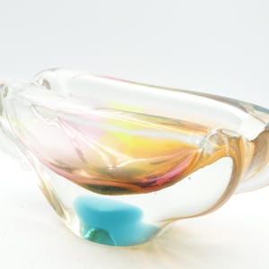 Vintage Art Glass : Uranium Selenium Glass Ash-Tray - Attributed to Josef Rozinek - Novy Bor - Height 7 cm - Czech Glass - 1960's