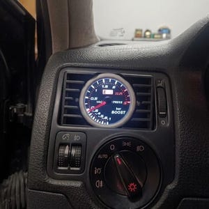 Support de manomètre 52 mm avec couvercle rabattable pour VW Golf 4 | Support de manomètre de tableau de bord | Amélioration intérieure OEM+ | Support de manomètre de pression de suralimentation imprimé en 3D