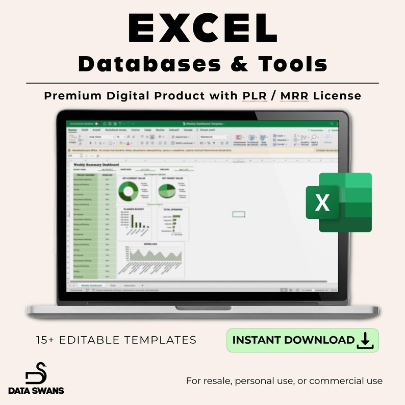 Weekly Dashboard Template – Excel Project Management Tool PLR & MRR ...