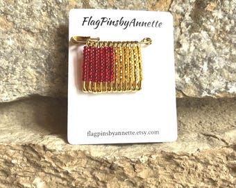 San Francisco 49ers Beaded Pin: Handmade Lapel Pin