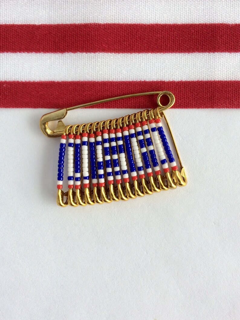 Veterans Day Pin Beaded Flag Pin Safety Pin Flag Birthday Etsy
