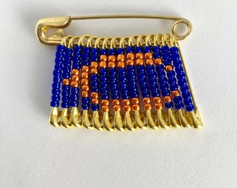 Chicago Bears Perlen Flagge Pin Handgemachte Pin Anstecknadel Fußball Pin Geschenk für sie Sicherheitsnadel Schmuck Geschenk für ihn Perlen Brosche