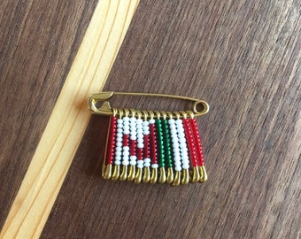 Kanada / Italien Perlen Flagge Pin Handgemachtes Geschenk für Sie Anstecknadel