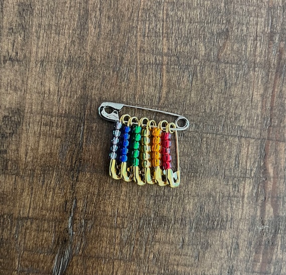 Rainbow Flag Pin Unity Pin Safety Pin Holiday Gift Handmade LGBTQ Pin Brooch Gay Flag Pin Lapel Pin Birthday Gift Beaded Flag Pin Etsy UK