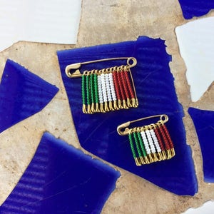Italy Flag Pin Italian Flag Pin Handmade Lapel Pin Beaded Flag Pin Gift for Her Gift for Him