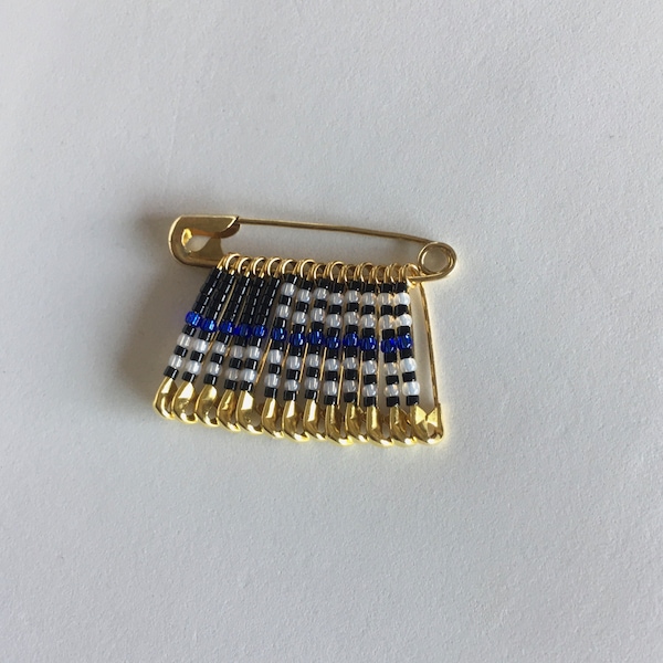 Blue Lives Matter Pin Holiday Gift Thin Blue Line Pin Handmade Gift for Him Law Enforcement  BLM Lapel pin Gift for Her Lapel Pin Brooch