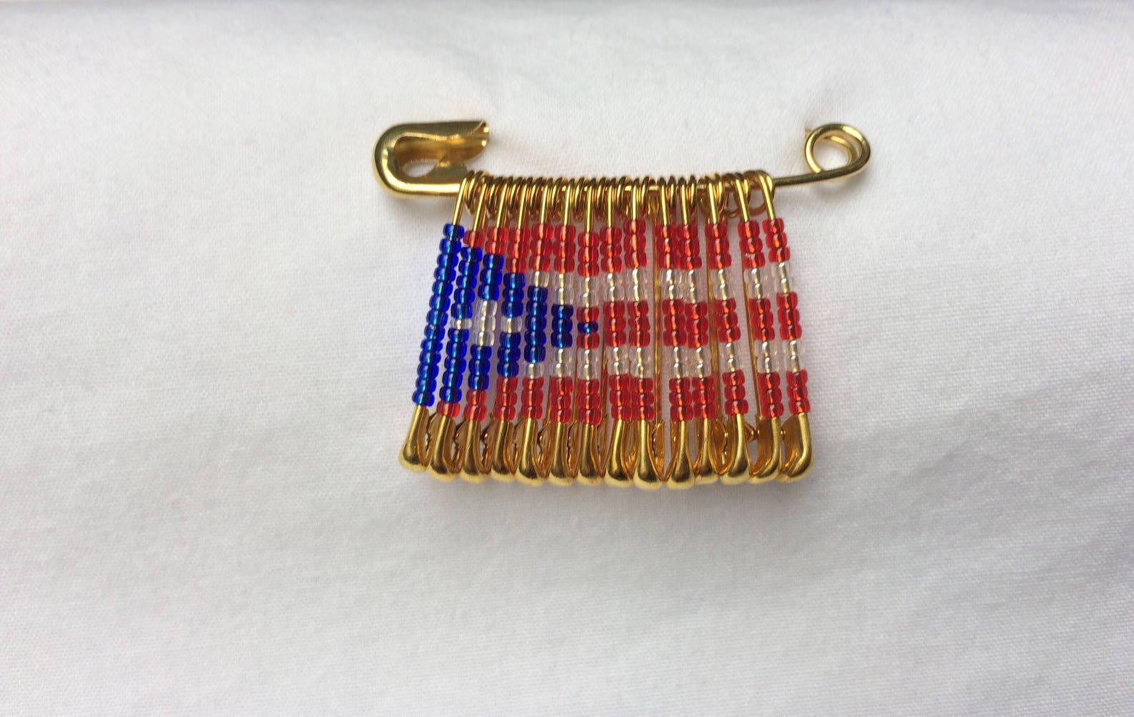 Puerto Rico Flag Pin Puerto Rico Beaded Flag Pin Safety Pin Etsy