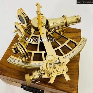 Sextant Navigational Instrument – Working Brass Antique Sextant | Vintage Astrolabe Replica for Nautical Hiking Gift, Original Maritime