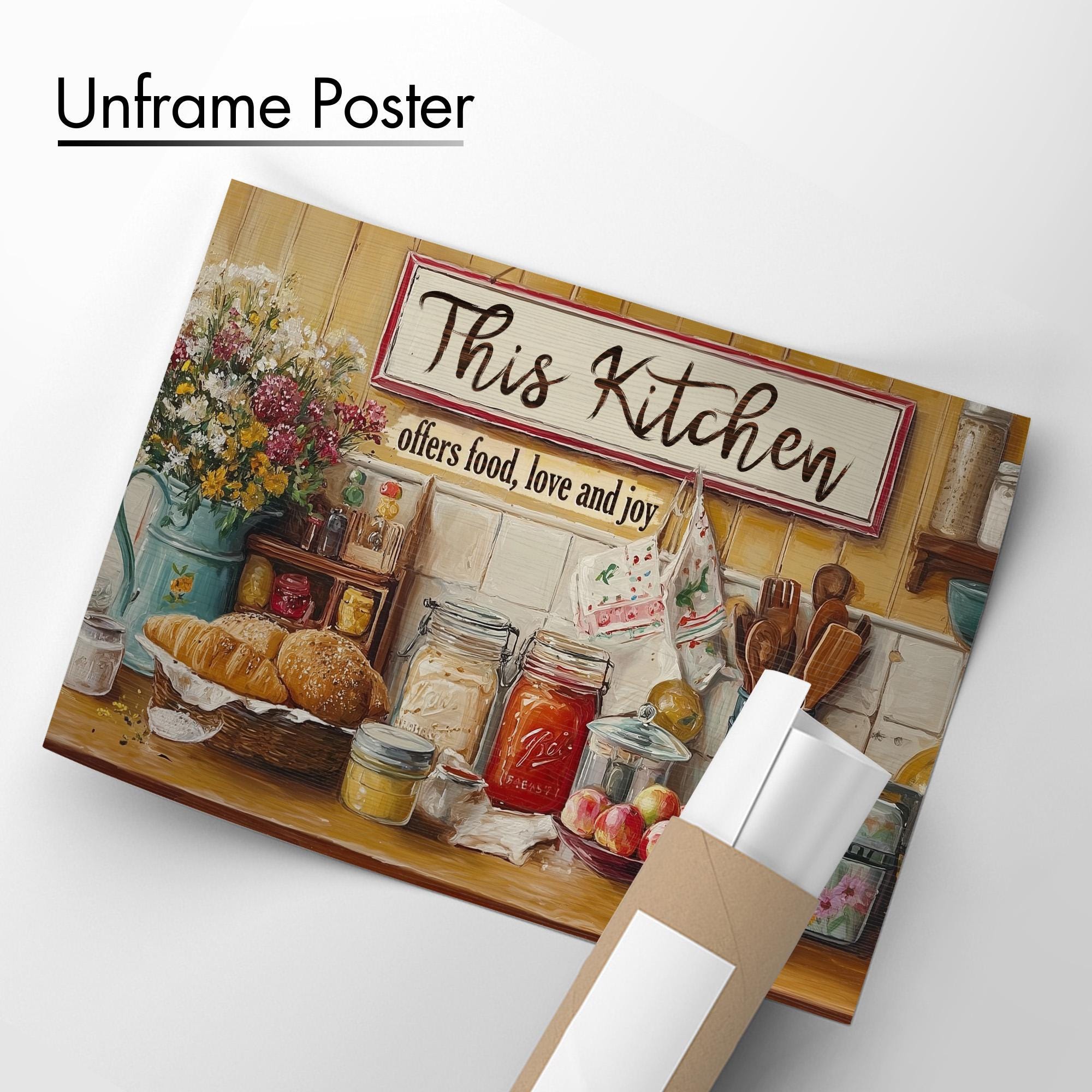 food photography canvas print: kitchen & restaurant... Kitchen Wall Art Canvas, This Kitchen Offers Food Love and Joy ...