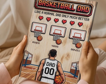 Gepersonaliseerde vaderdoek basketbal, sportcadeau, vaderdag, familiedecor