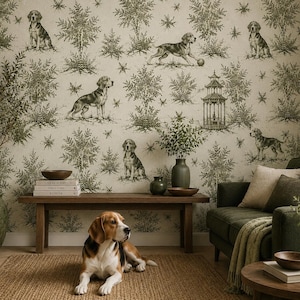 Custom Pet Wallpaper With Personalized Animal Portrait For Elegant Home And Pet Memorial Wall image 4