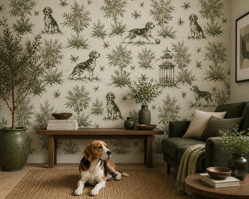 Custom Pet Wallpaper With Personalized Animal Portrait For Elegant Home And Pet Memorial Wall image 4