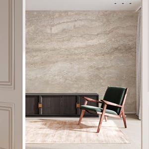 Natural Stone Texture Wall Mural – Beige Marble Effect Wallpaper – Elegant Neutral Wall Art, Custom Size
